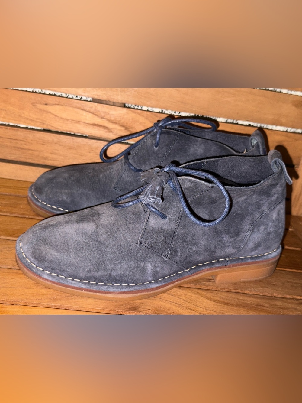 Hush Puppies Blue Gray Suede Cyra Catelyn Chukka Boot